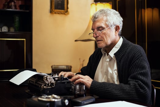 Retro Senior Man Writer photo