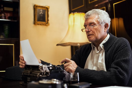 Retro Senior Man Writer photo