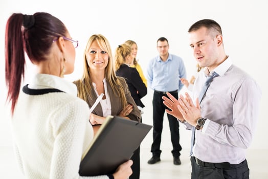 Business people discussing photo