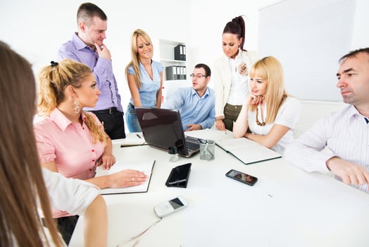Business people discussing project photo