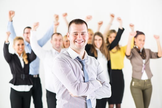 Happy successful business man photo