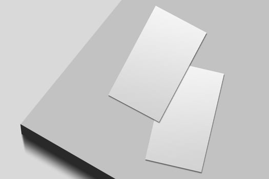 Realistic blank vertical card illustration for mockup. 3D Render. photo