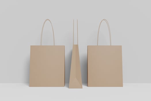 Realistic blank shopping bag illustration for mockup. 3D Render. photo