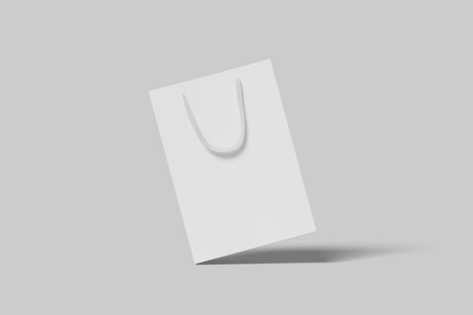 Realistic blank paperbag illustration for mockup. 3D Render. photo
