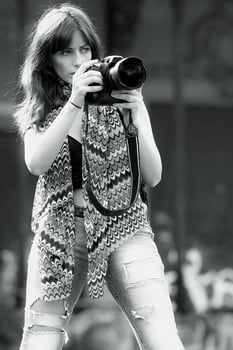Beautiful woman photographer photo