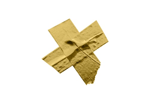 gold foil adhesive tape isolated on white background photo
