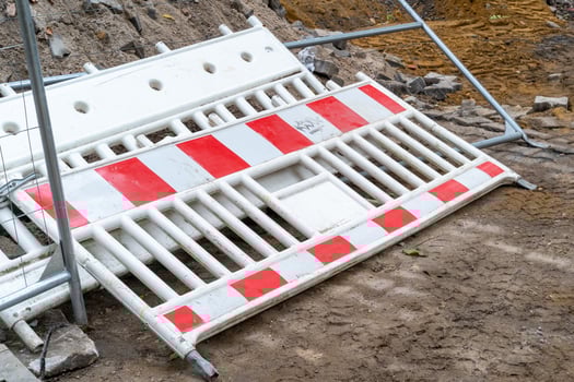 barriers for construction sites in red and white photo