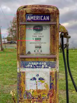 Classic Vintage Old Time Gas Pump Face, a bit worn out. photo
