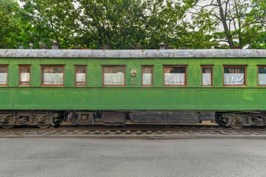 Personal green train wagon of dictator Joseph Stalin in his birthplace of Gori, Georgia. photo
