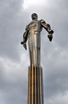Yuri Gagarin monument on Gagarin Square in Moscow Russia, 2022 photo