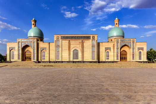 View of the Tashkent Hazrati Imam Complex Barakhan Madrasa in Tashkent, Uzbekistan. photo