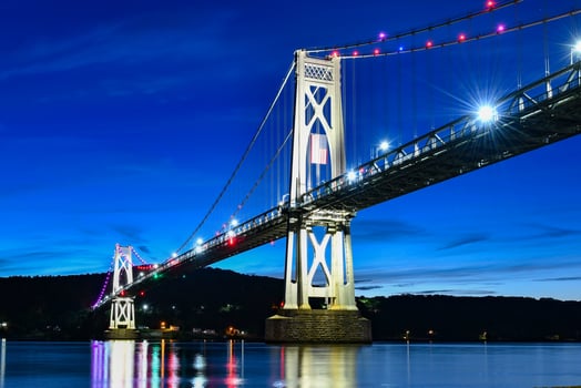 The Mid Hudson Bridge spanning the Hudson River near Poughkeepsie, New York. photo