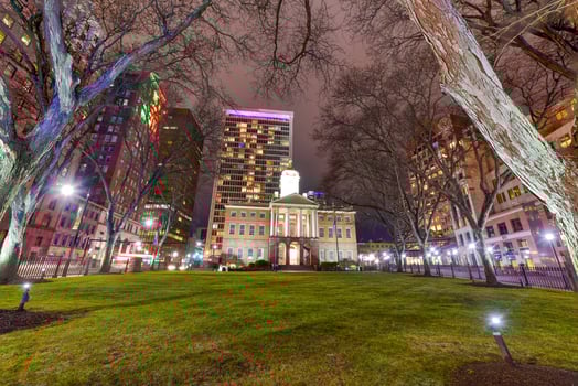 The Old State House Building at night in Hartford, Connecticut. photo