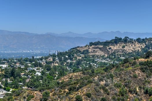 View from the top of Mulholland Drive, Los Angeles, California photo