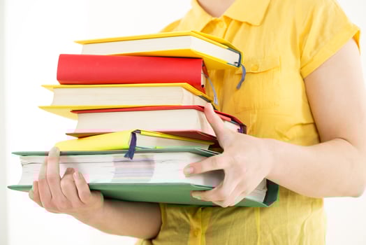 Colorful books view photo