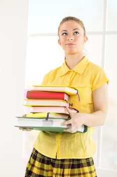 Female student with books photo