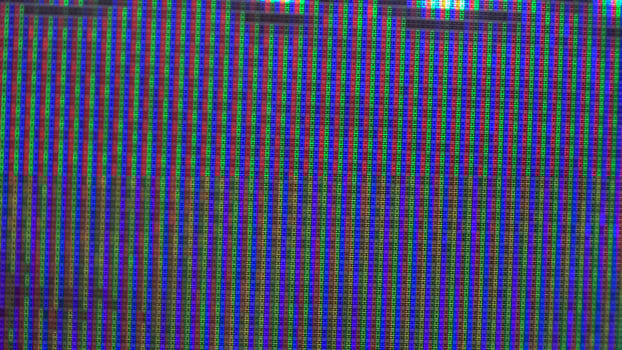 Close up view at a plasma tv while showing television activity. photo