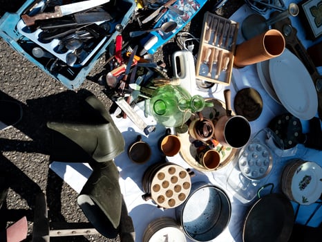 Amazing old stuff at a flea market  in Alsace photo