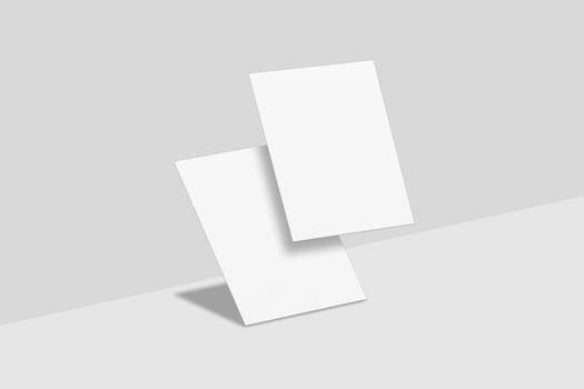 Realistic blank flyer illustration for mockup. 3D Render. photo
