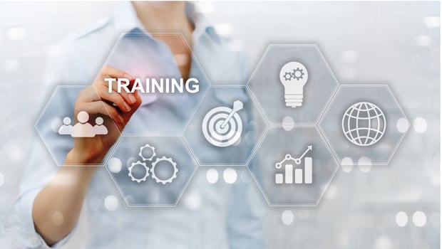 Business training concept. Training Webinar E-learning. Financial technology and communication concept. photo