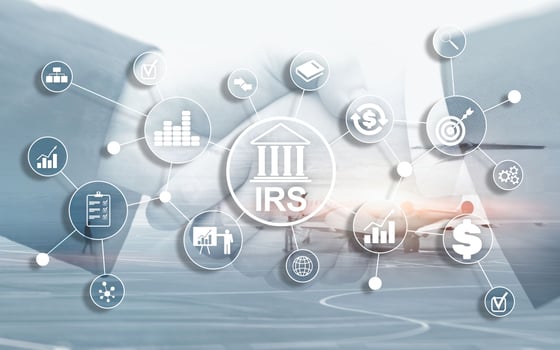 Internal Revenue Service. IRS Ministry of Finance. Abstract Business background photo