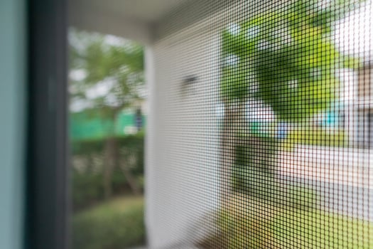 mosquito net wire screen on house window protection against insect photo