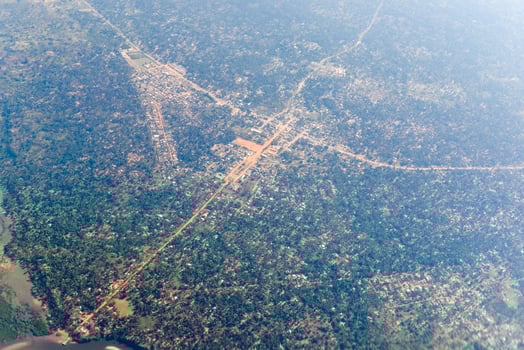 Aerial view of the coast of Inhambane Province in Mozambique. photo