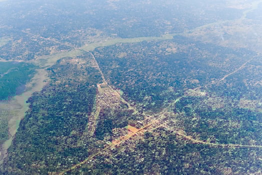 Aerial view of the coast of Inhambane Province in Mozambique. photo