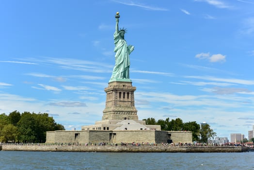 The Statue of Liberty from Liberty Harbor. photo