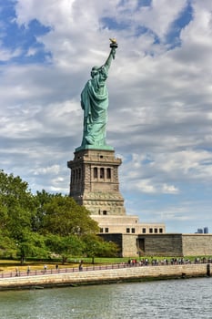 The Statue of Liberty from Liberty Harbor. photo