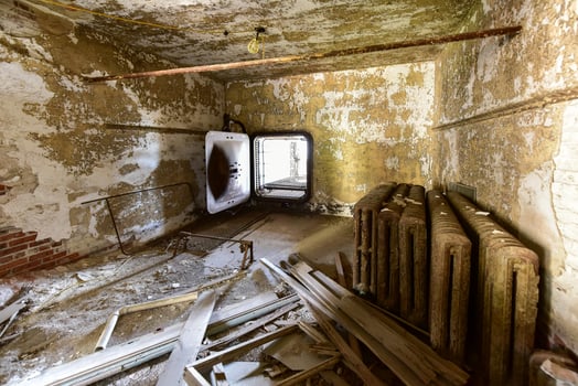 The abandoned Ellis Island Immigrant Hospital. It was the United States first public health hospital, opened in 1902 and operating as a hospital until 1930. photo