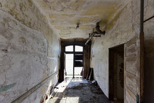 The abandoned Ellis Island Immigrant Hospital. It was the United States first public health hospital, opened in 1902 and operating as a hospital until 1930. photo