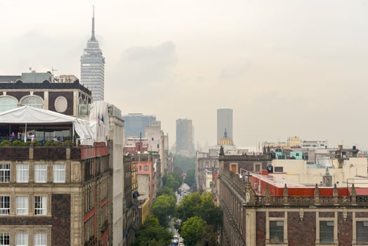 Aerial view of the historic center of Mexico City, Mexico. photo