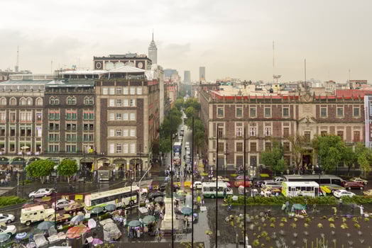 Aerial view of the historic center of Mexico City, Mexico. photo