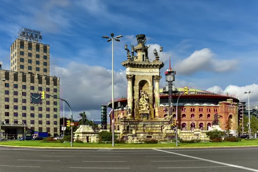 Placa de Espanya in Barcelona, Spain. photo