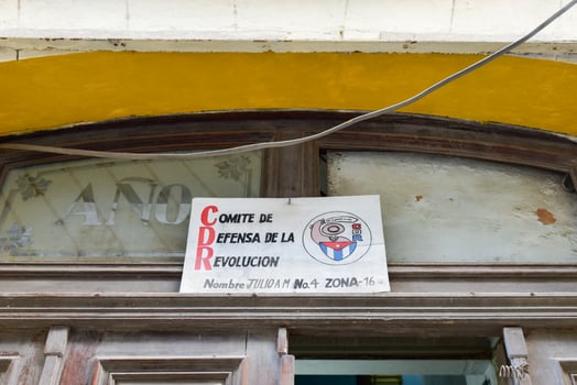 Revolutionary propaganda CDR sign representing the Committee for the Defense of the Revolution in Havana Cuba photo