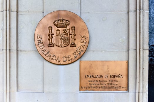 Seal of the Spanish Embassy in Havana Cuba photo