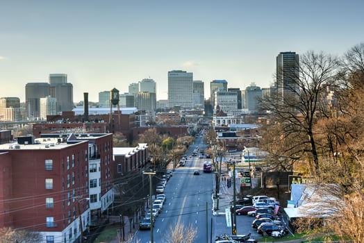 Richmond, Virginia - Feb 19, 2017 -  Skyline from Libby Hill in Richmond, Virginia. photo