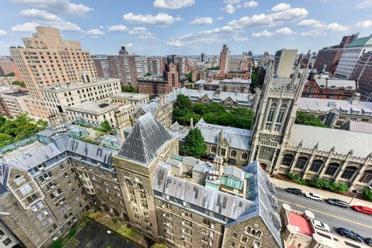 Aerial view of Morningside Heights in New York City. photo