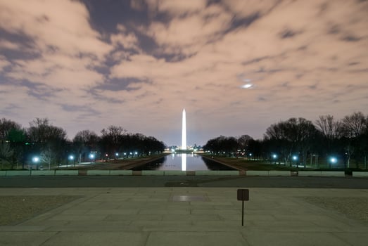 Washington Monument at night in the District of Columbia, USA. photo