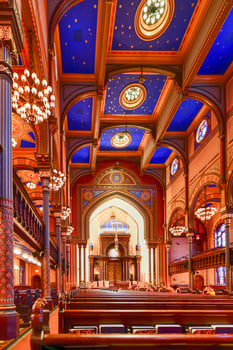 New York City - Oct 11, 2017 -  Central Synagogue in Midtown Manhattan, New York City. It was built in 1870-72 and was designed by Henry Fernbach in the Moorish Revival style. photo