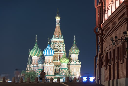 St Basil's Church in Moscow Red Square on a summer's night photo
