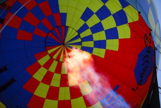 Inflation of a hot air balloon in Cappadocia Turkey photo