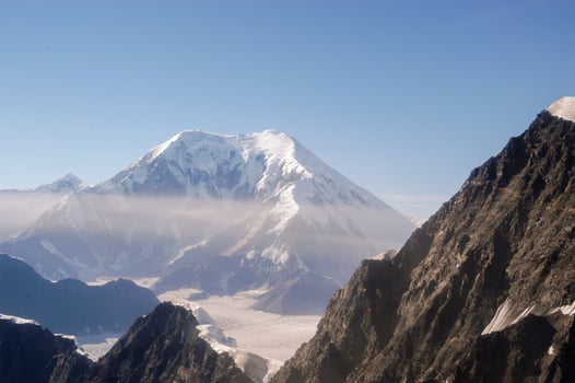 Aerial view of glaciers in Denali National Park, Alaska photo