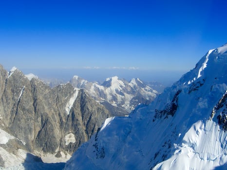 Aerial view of glaciers in Denali National Park, Alaska photo