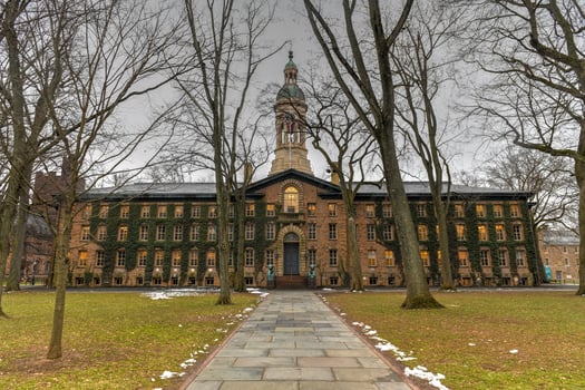 Nassau Hall, a national landmark in Princeton University. Nassau Hall is the oldest building at Princeton University in Princeton, Mercer County, New Jersey, United States. photo