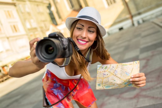 Beautiful Woman Tourist photo