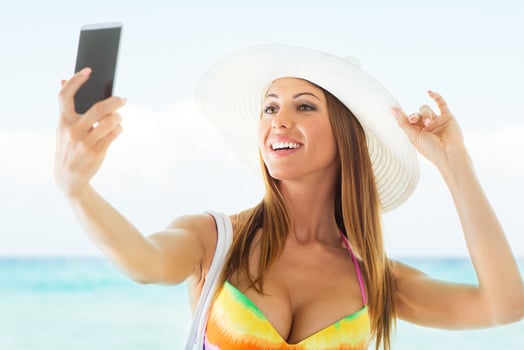 Beautiful Woman On The Beach photo
