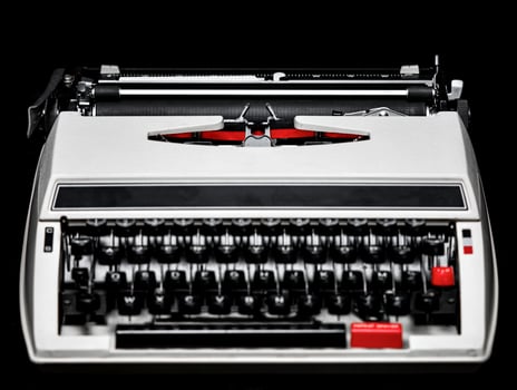 Old vintage typewriter. Two colors red and black. photo