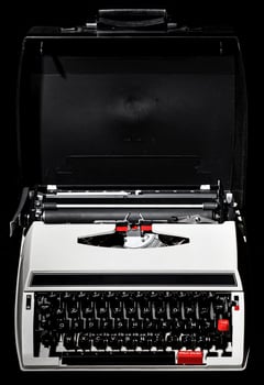 Old vintage typewriter. Two colors red and black. photo